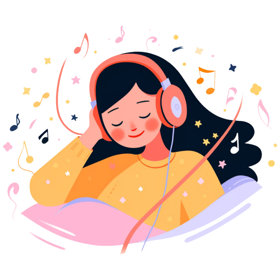 AI generated Listening to music png
