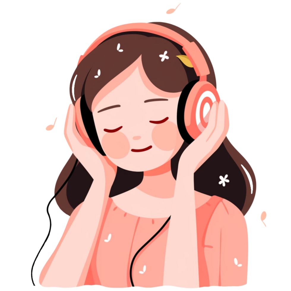 AI generated Listening to music png