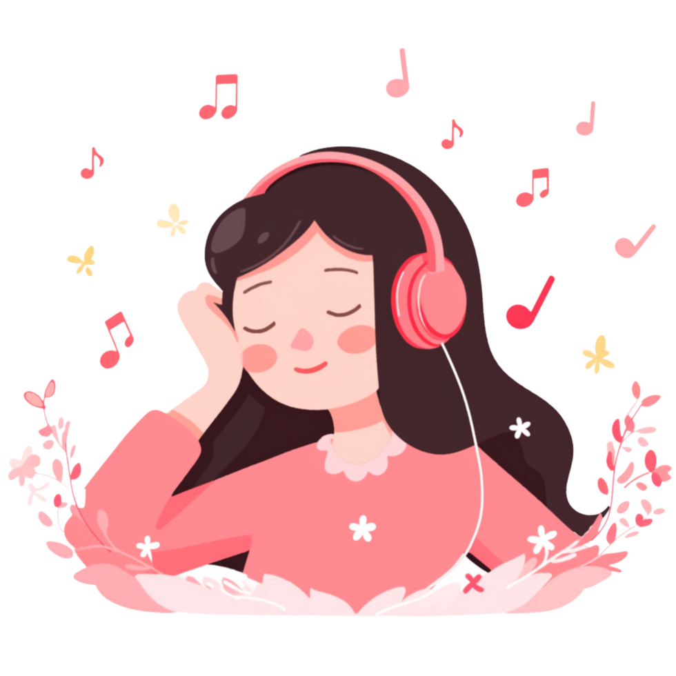 AI generated Listening to music png
