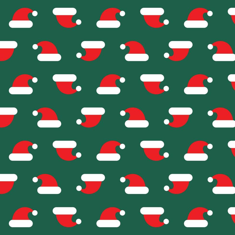 Simple Flat Christmas Hats Pattern vector