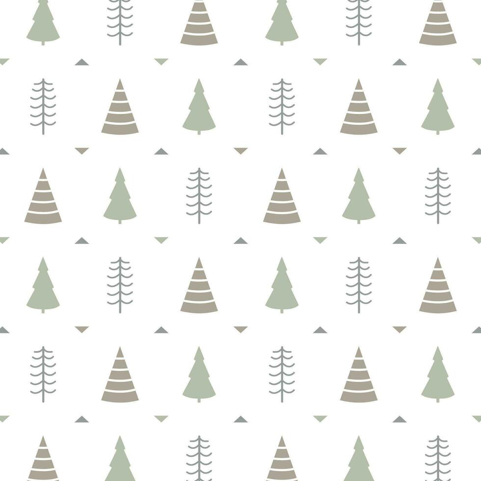 Simple Christmas Trees and Triangles Pattern vector