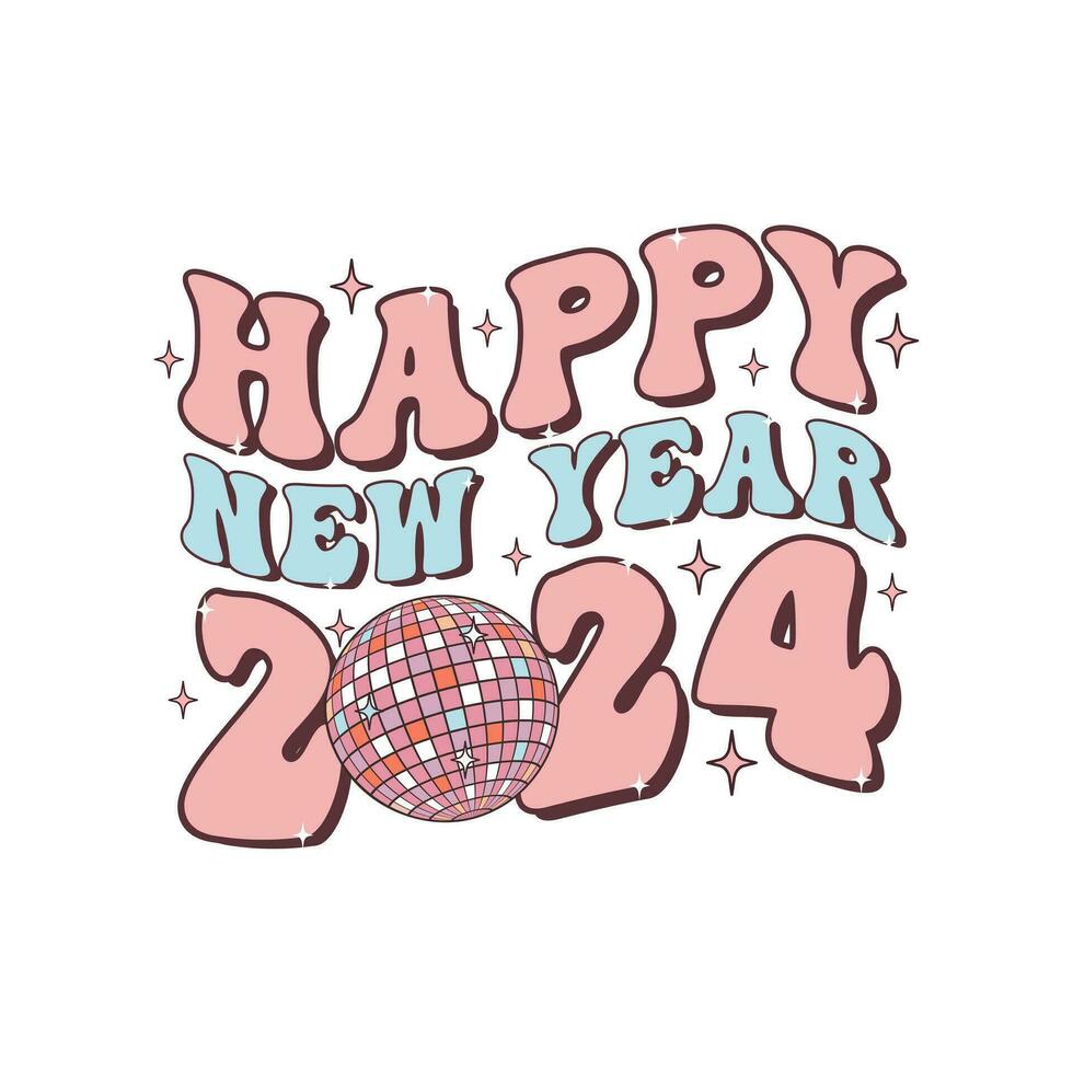2024 new years greeting poster banner symbol logo vector illustration isolated on a white background