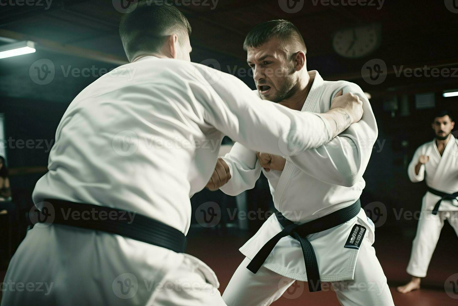 Male training judo. Generate Ai photo