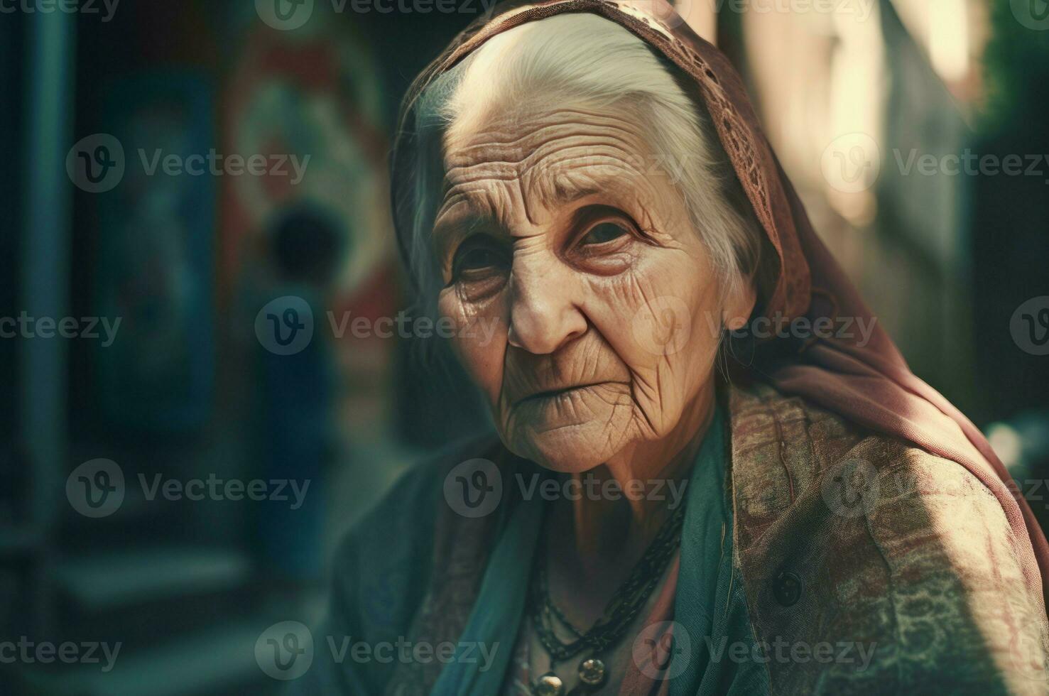 Old Turkish woman. Generate Ai photo