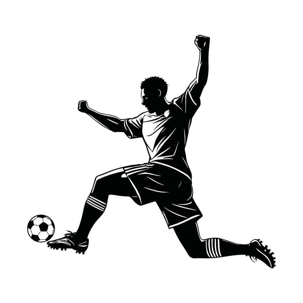 free vector Flat design soccer player silhouette