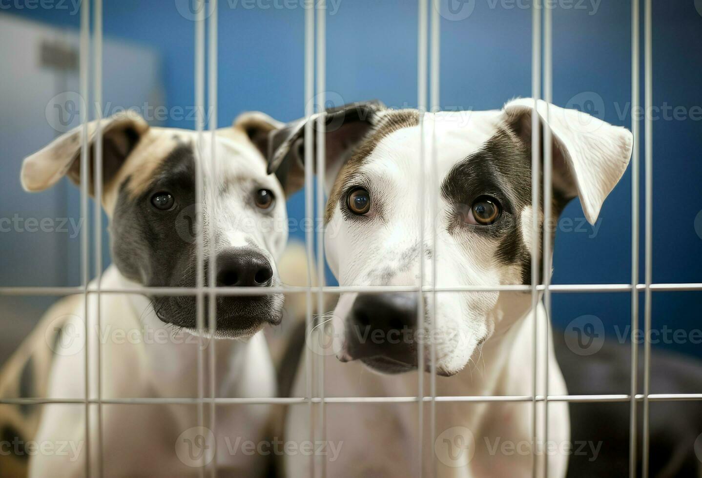 Dog cage shelter breed. Generate Ai photo