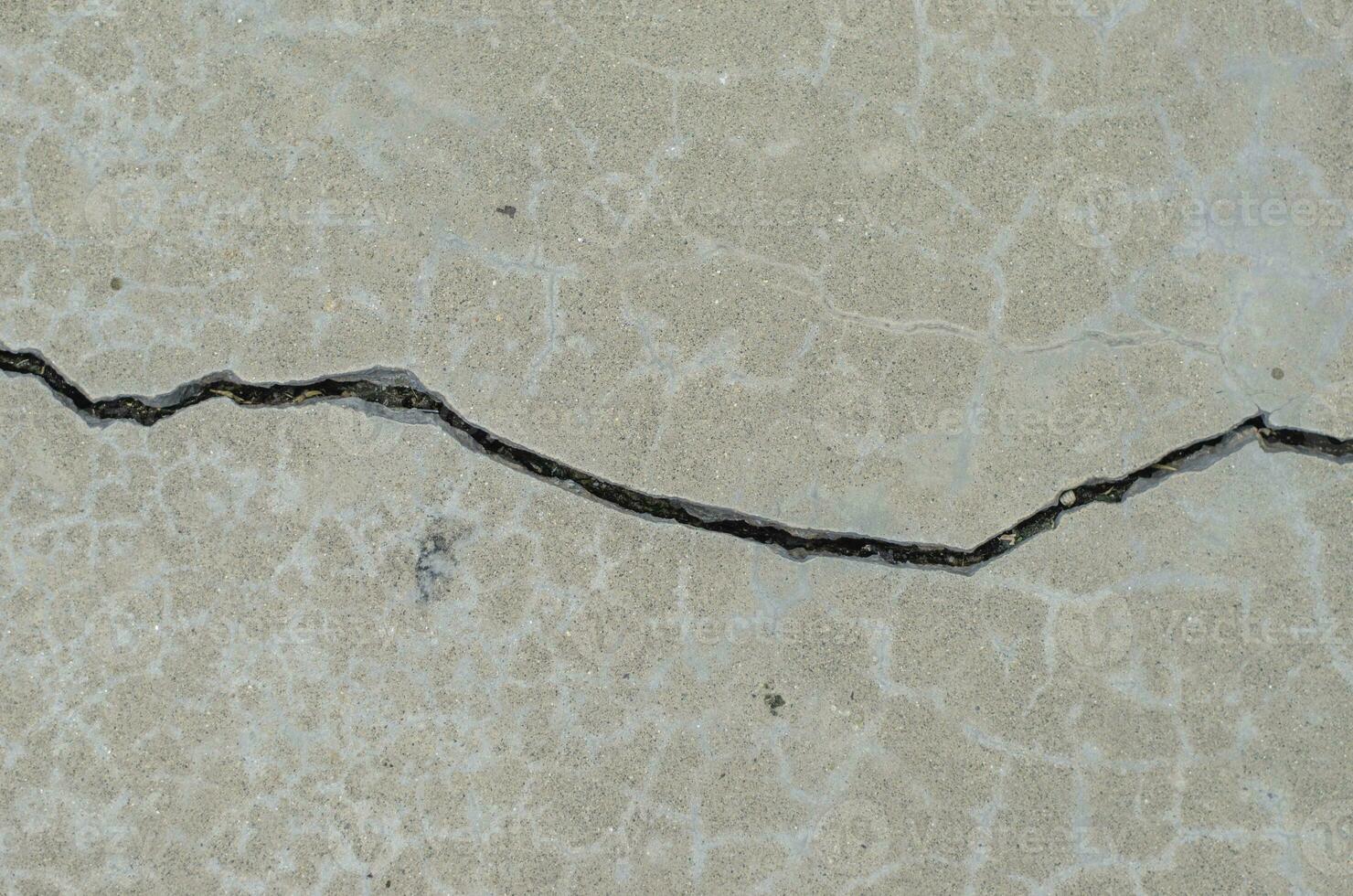 Cracked old cement floor texture for background. photo