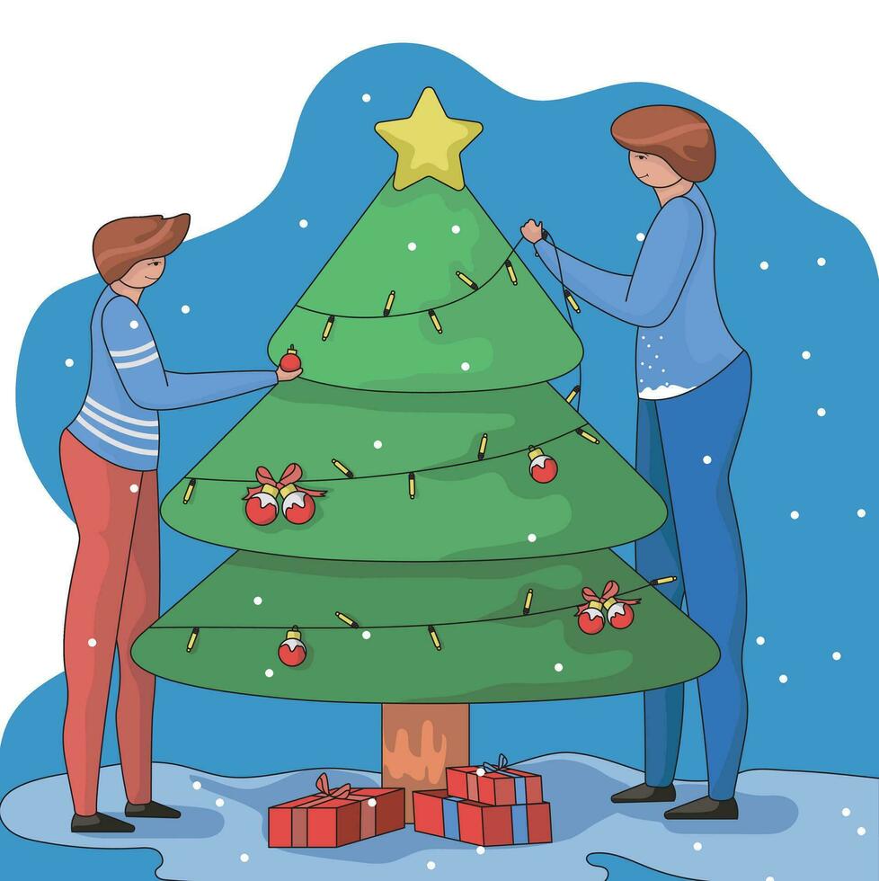 Christmas vector flat illustration