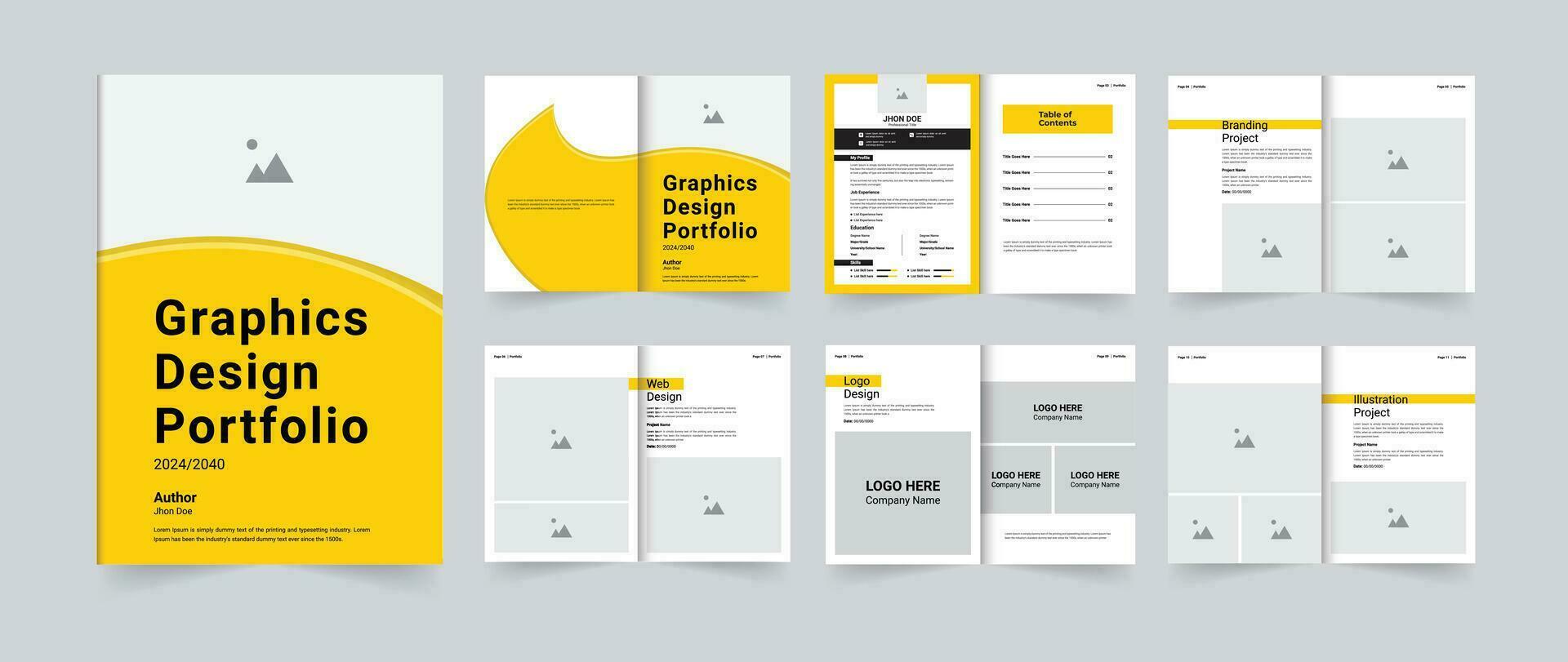 Modern Graphics design portfolio template or portfolio design with creative layout vector