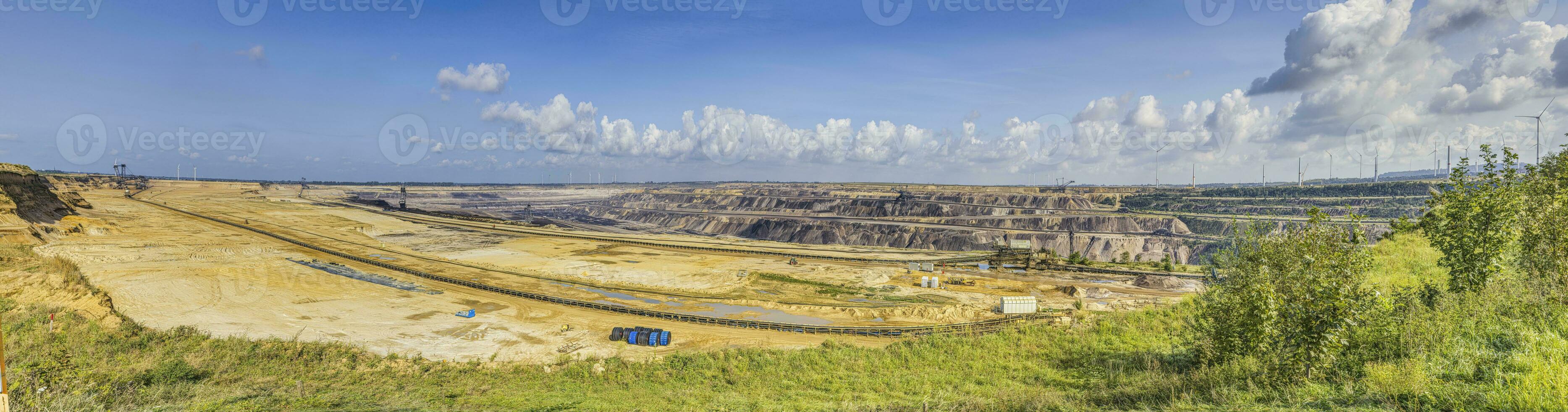 Panoramic image of the Garzweiler opencast coal mine in Germany photo