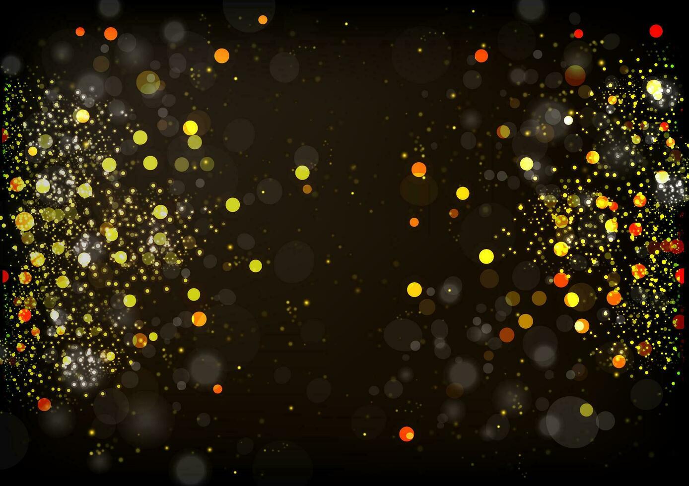 Abstract background of golden bokeh lights and stars for Christmas and New year holiday vector illustration