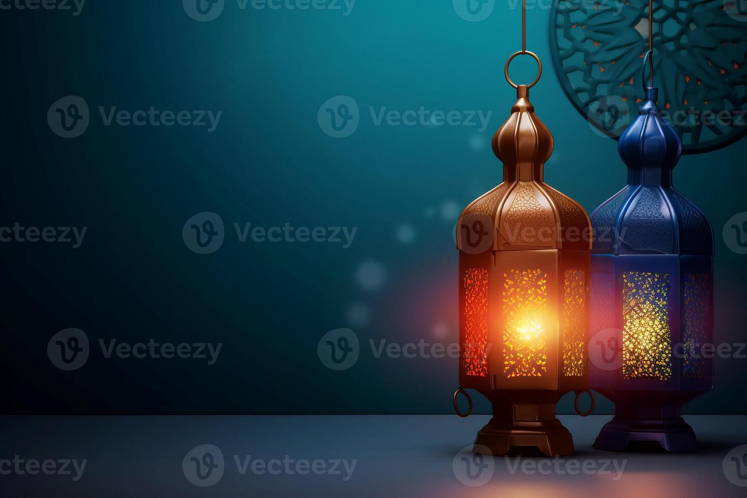 Ramadan lantern background. Generate Ai photo