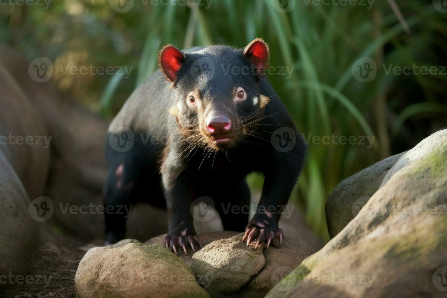 Tasmanian devil animal jungle. Generate Ai photo