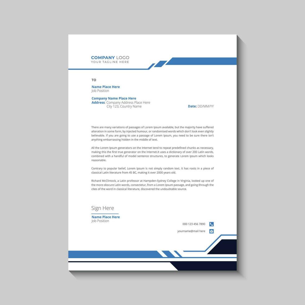 Letterhead design template vector