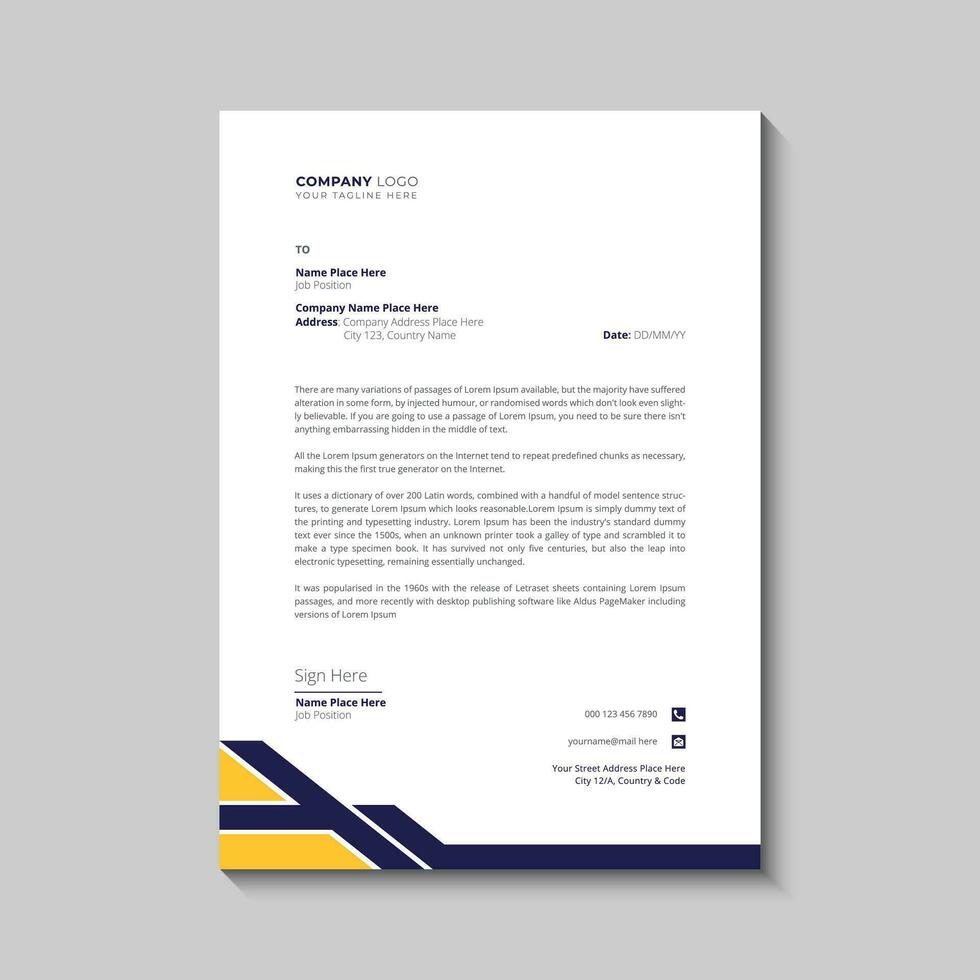 Letterhead design template vector