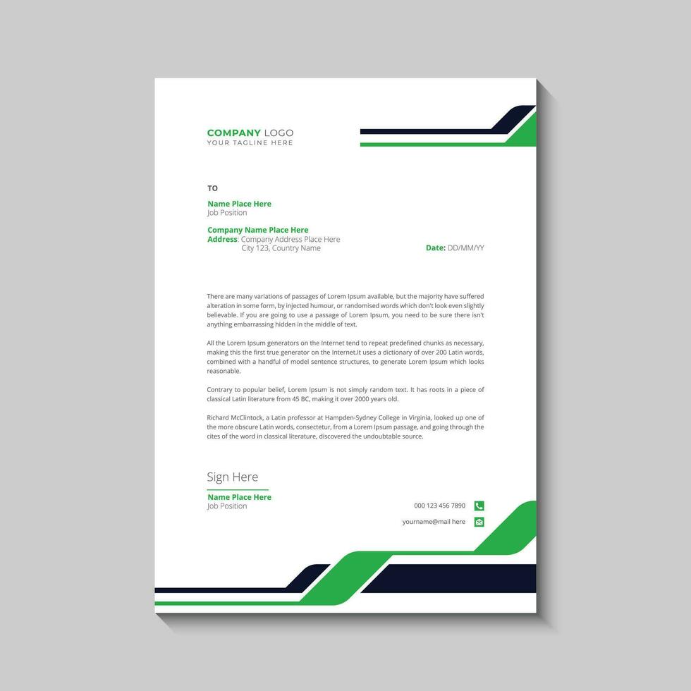 Business letterhead design template vector