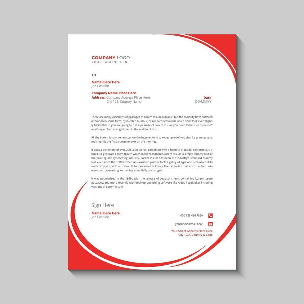 Letterhead design template vector
