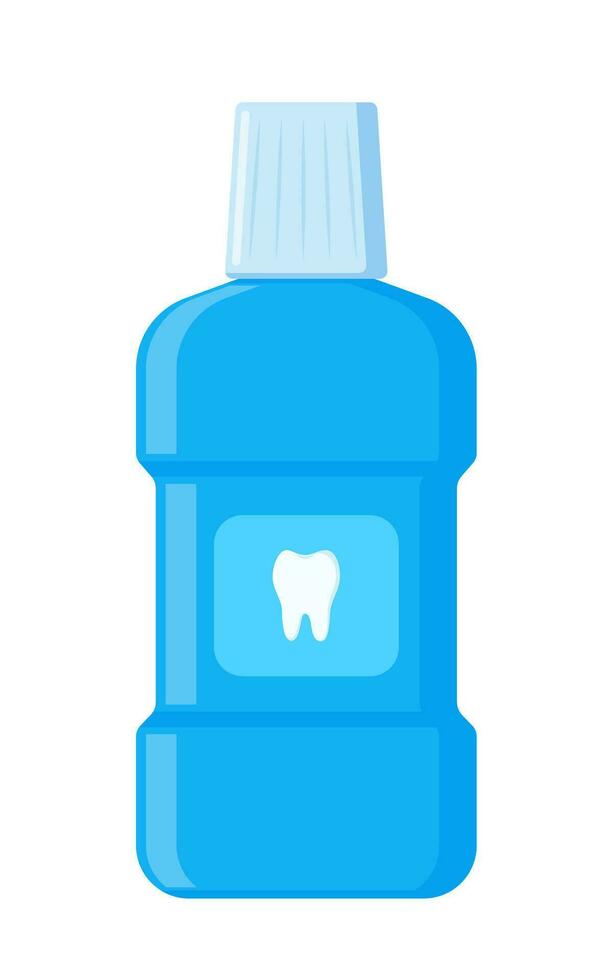 enjuague bucal, menta líquido para enjuague boca. oral cuidado equipo. higiene producto. vector ilustración.