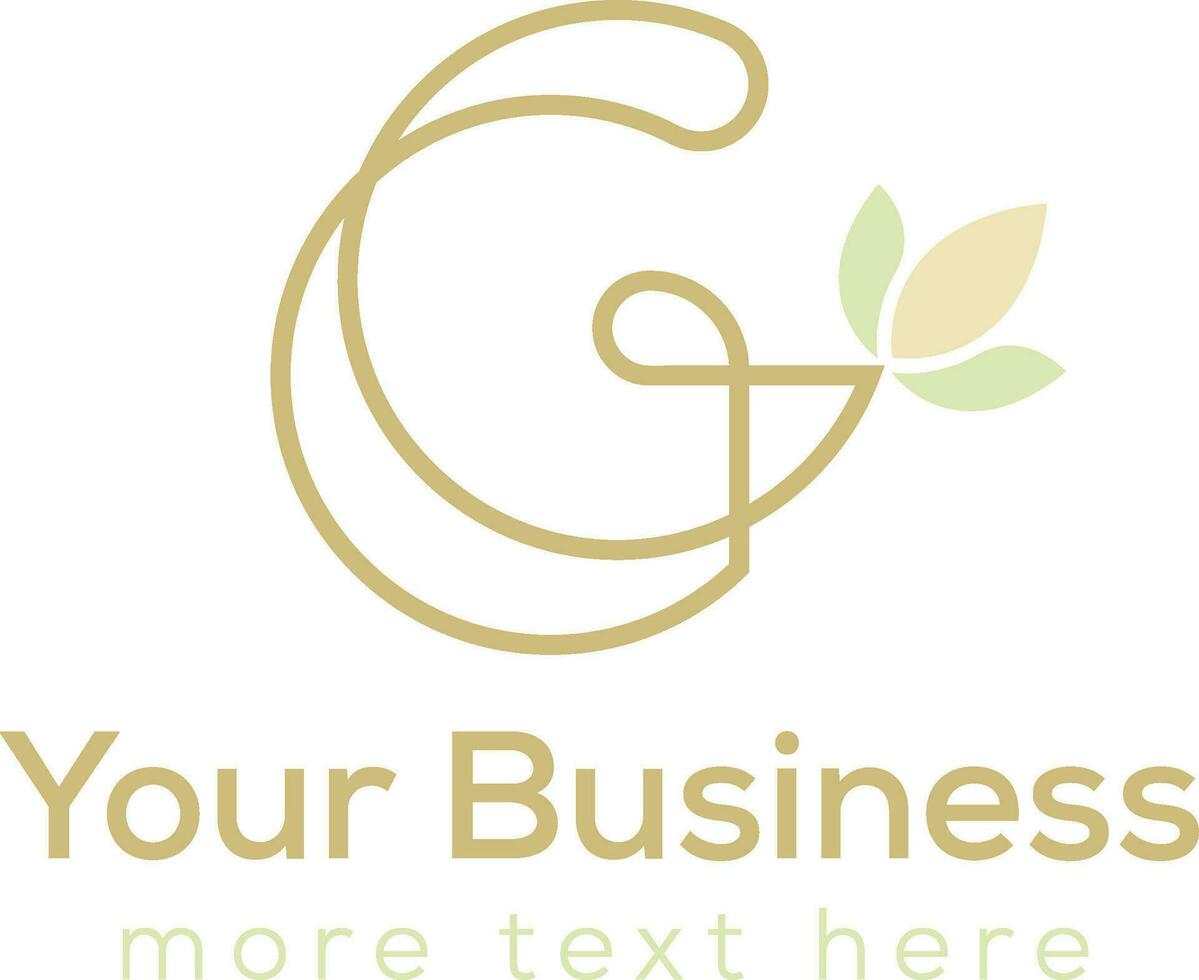 Logo of letter G design for business with leaf vector