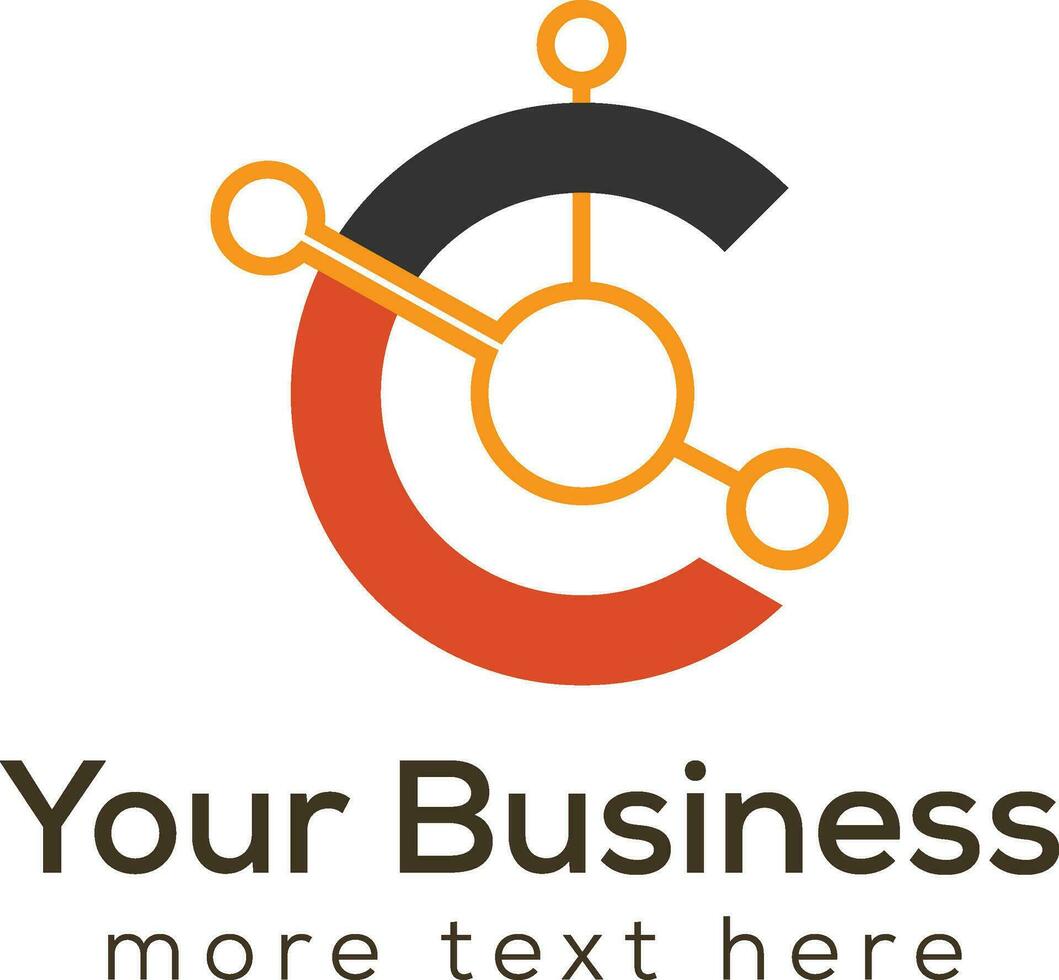 letra C tecnología logo para tecnología negocio vector