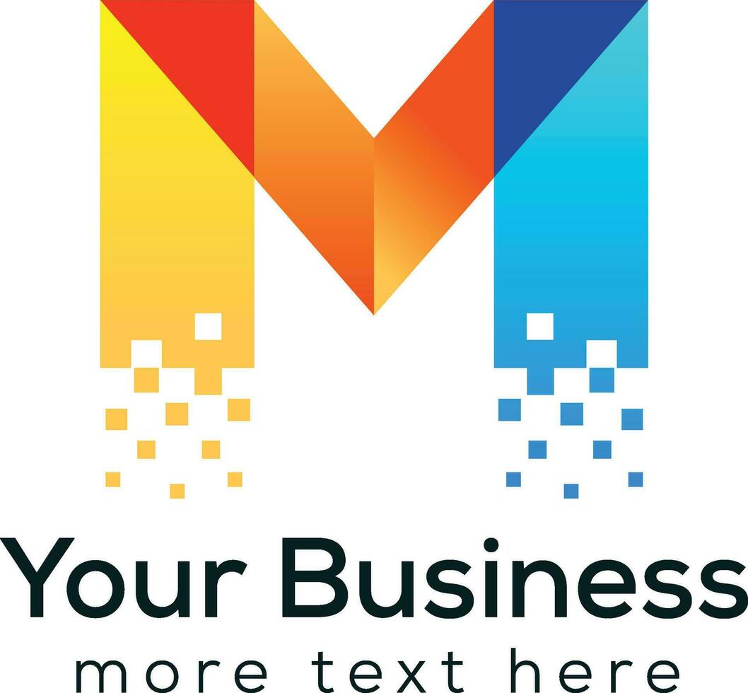 colorful letter M logo design vector