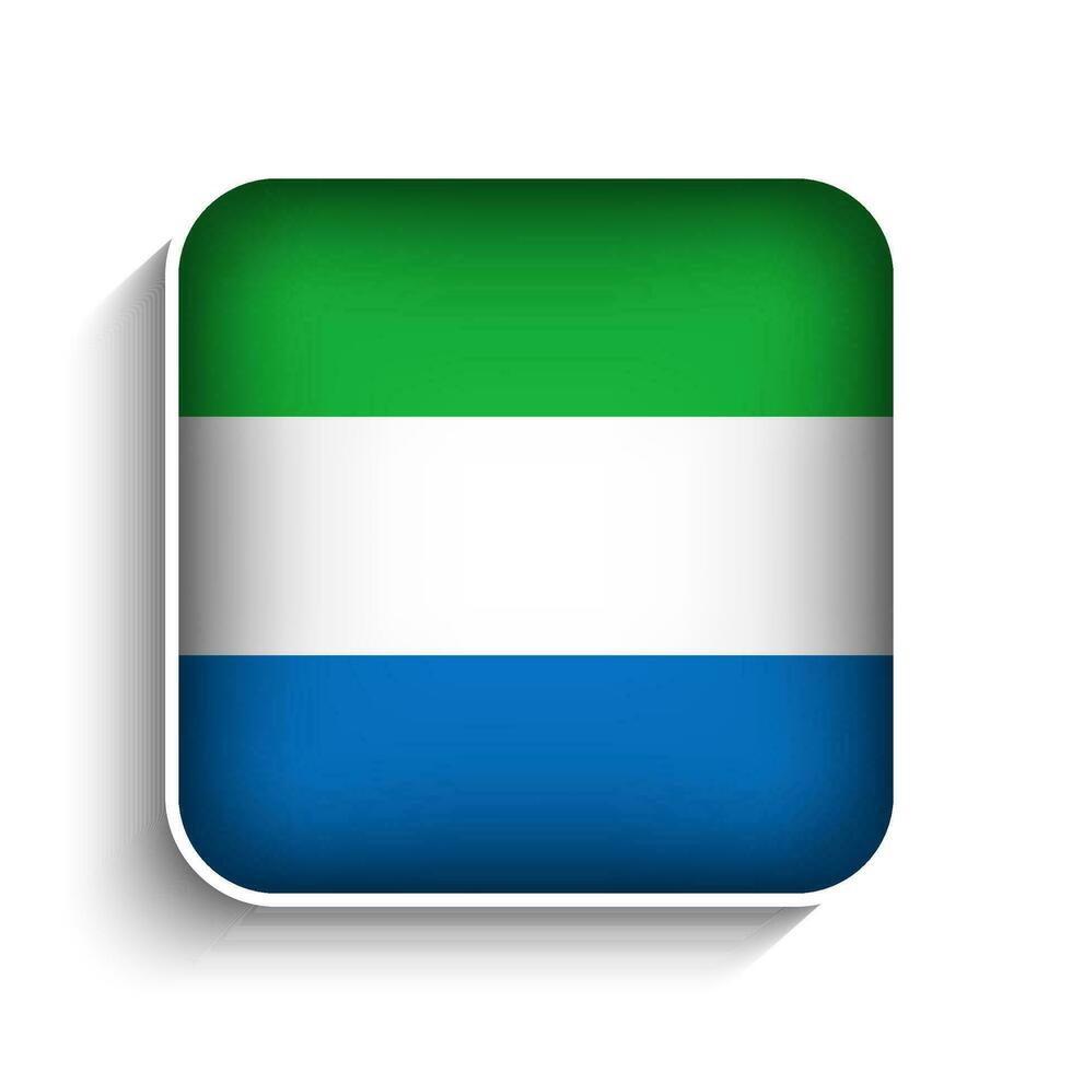 Vector Square Sierra Leone Flag Icon
