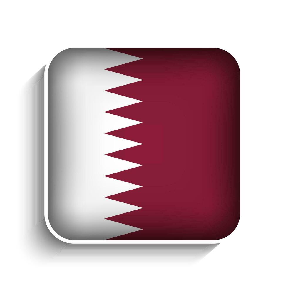 Vector Square Qatar Flag Icon