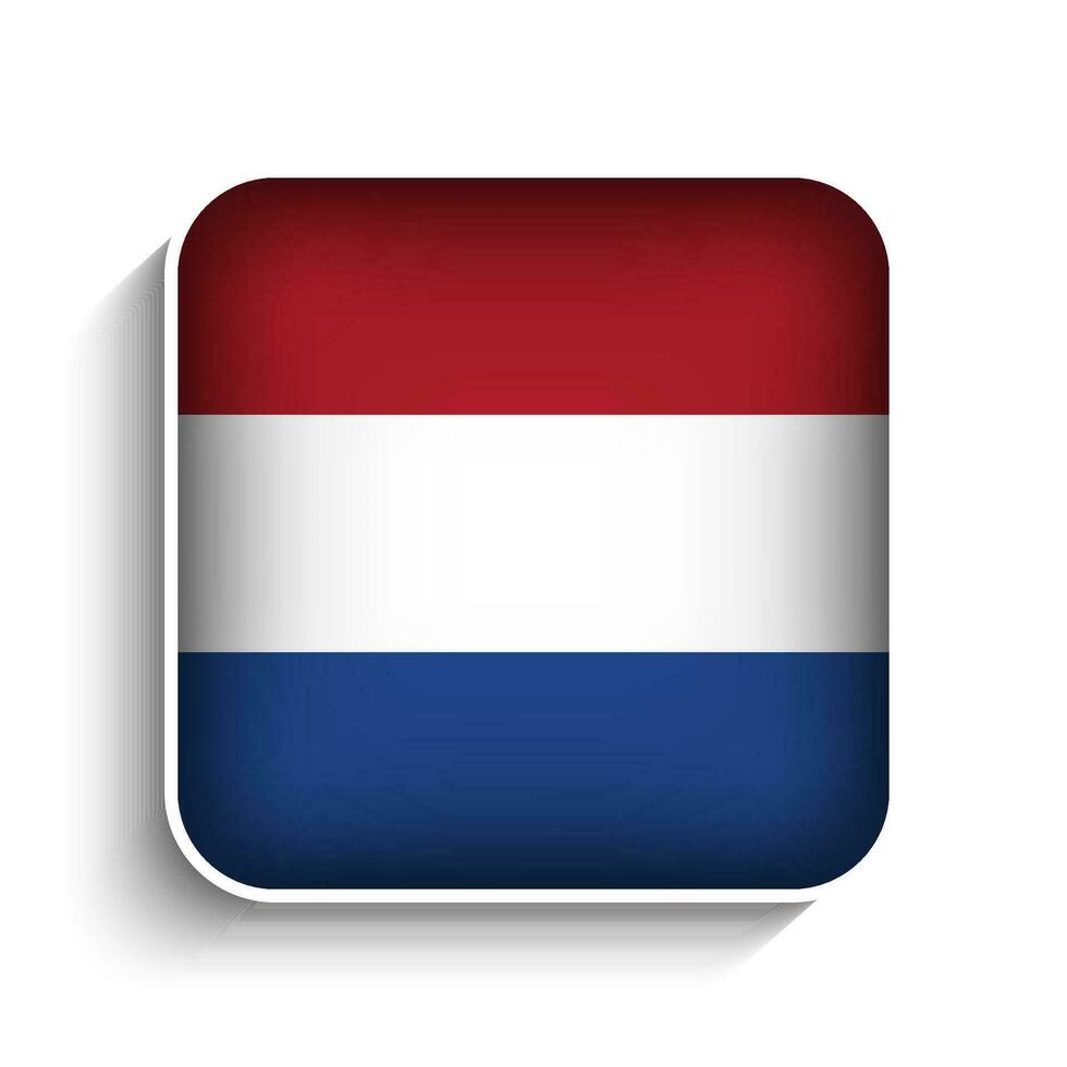 Vector Square Netherlands Flag Icon