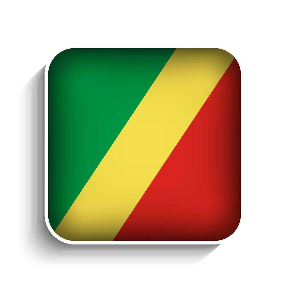 Vector Square Republic of the Congo Flag Icon