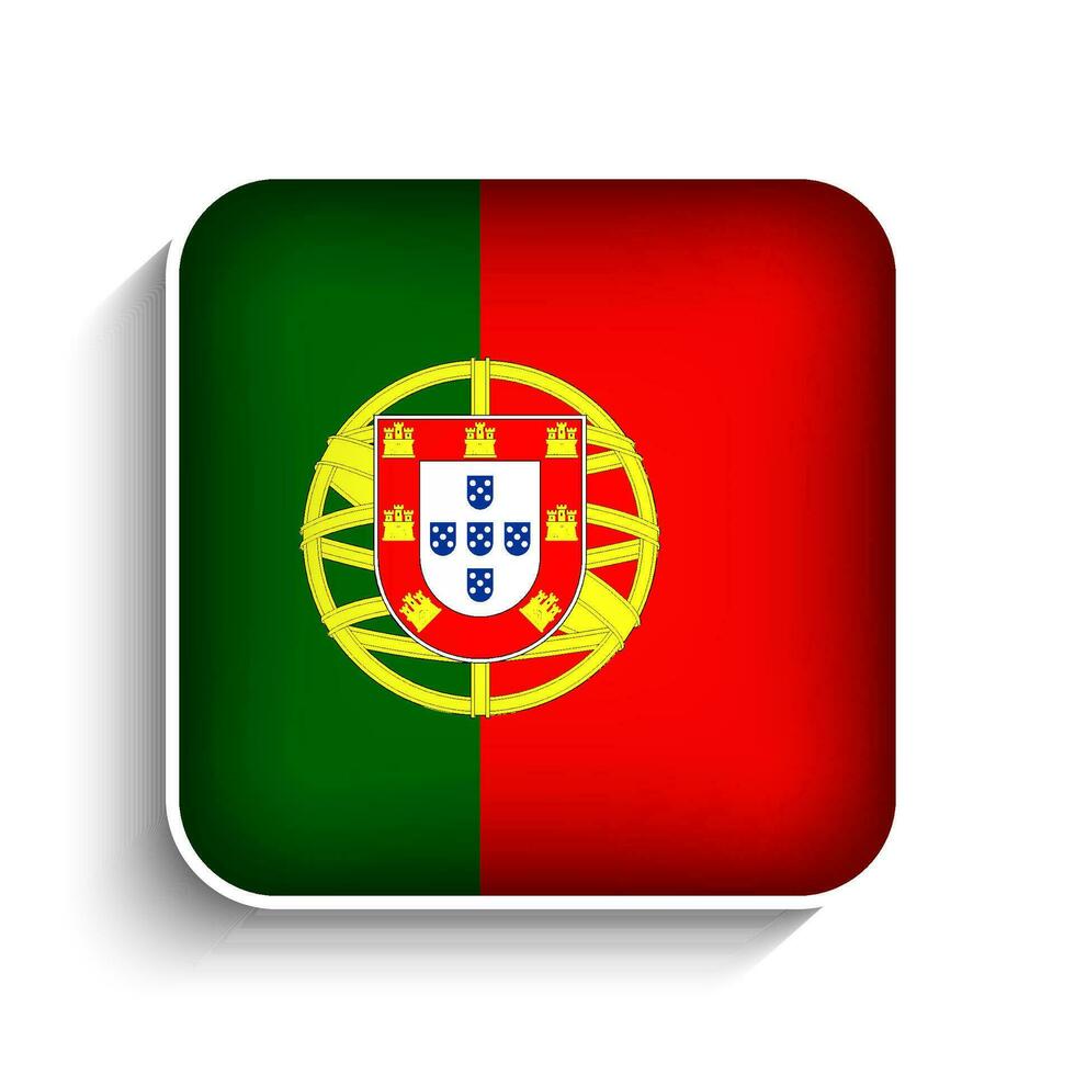 vector cuadrado Portugal bandera icono