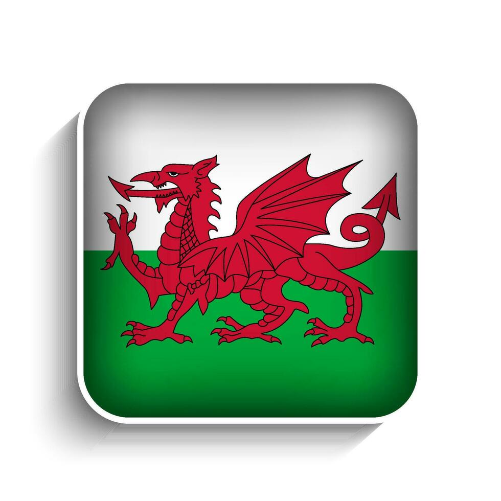 Vector Square Wales Flag Icon