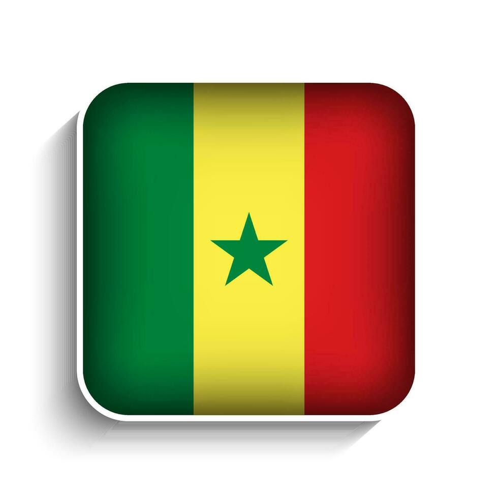 Vector Square Senegal Flag Icon