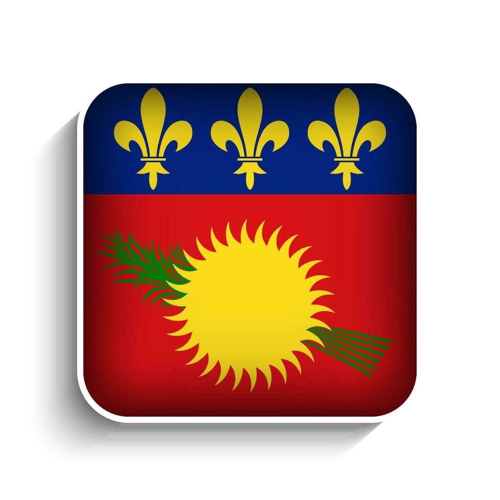 Vector Square Guadeloupe Flag Icon