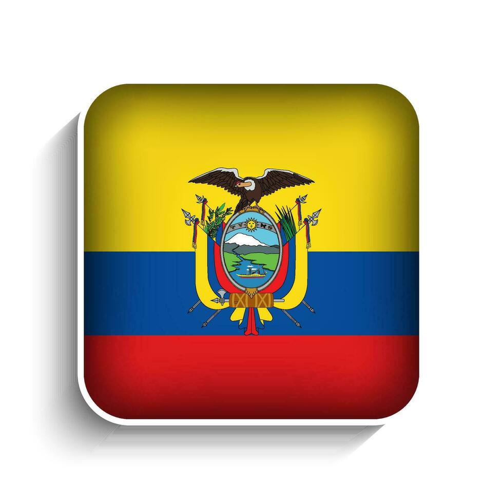 vector cuadrado Ecuador bandera icono
