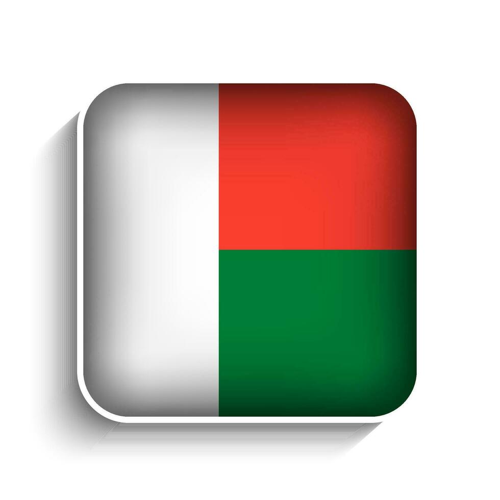 Vector Square Madagascar Flag Icon
