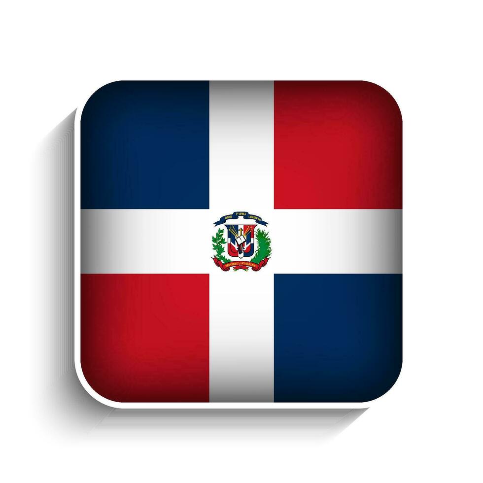 Vector Square Dominican Republic Flag Icon