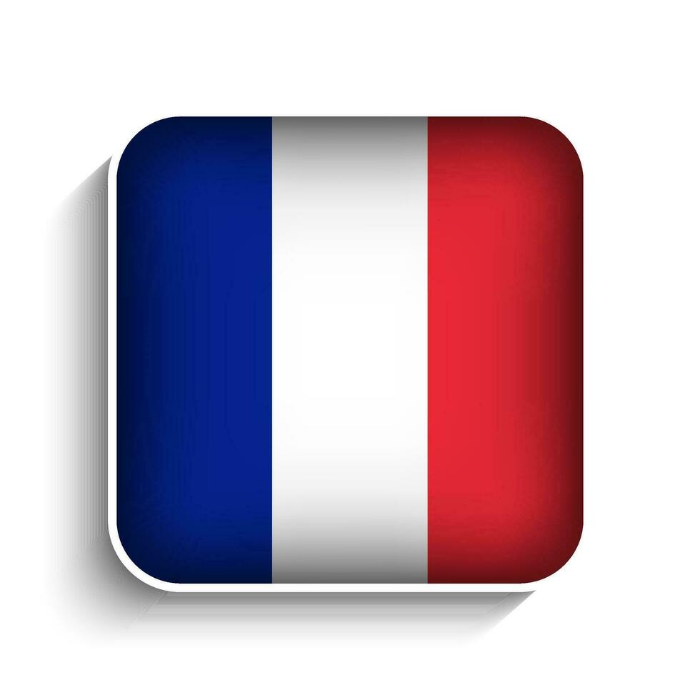 Vector Square France Flag Icon