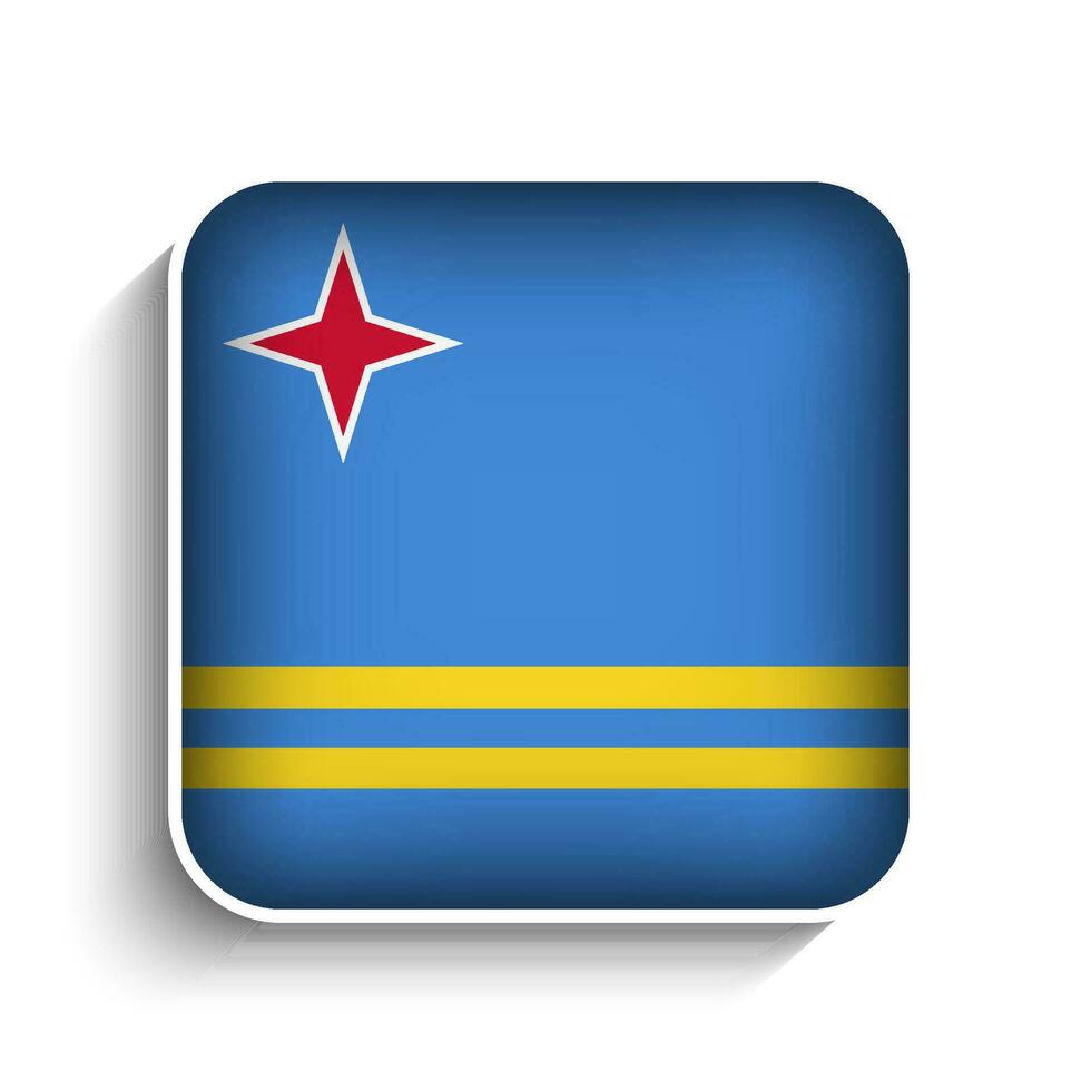 Vector Square Aruba Flag Icon