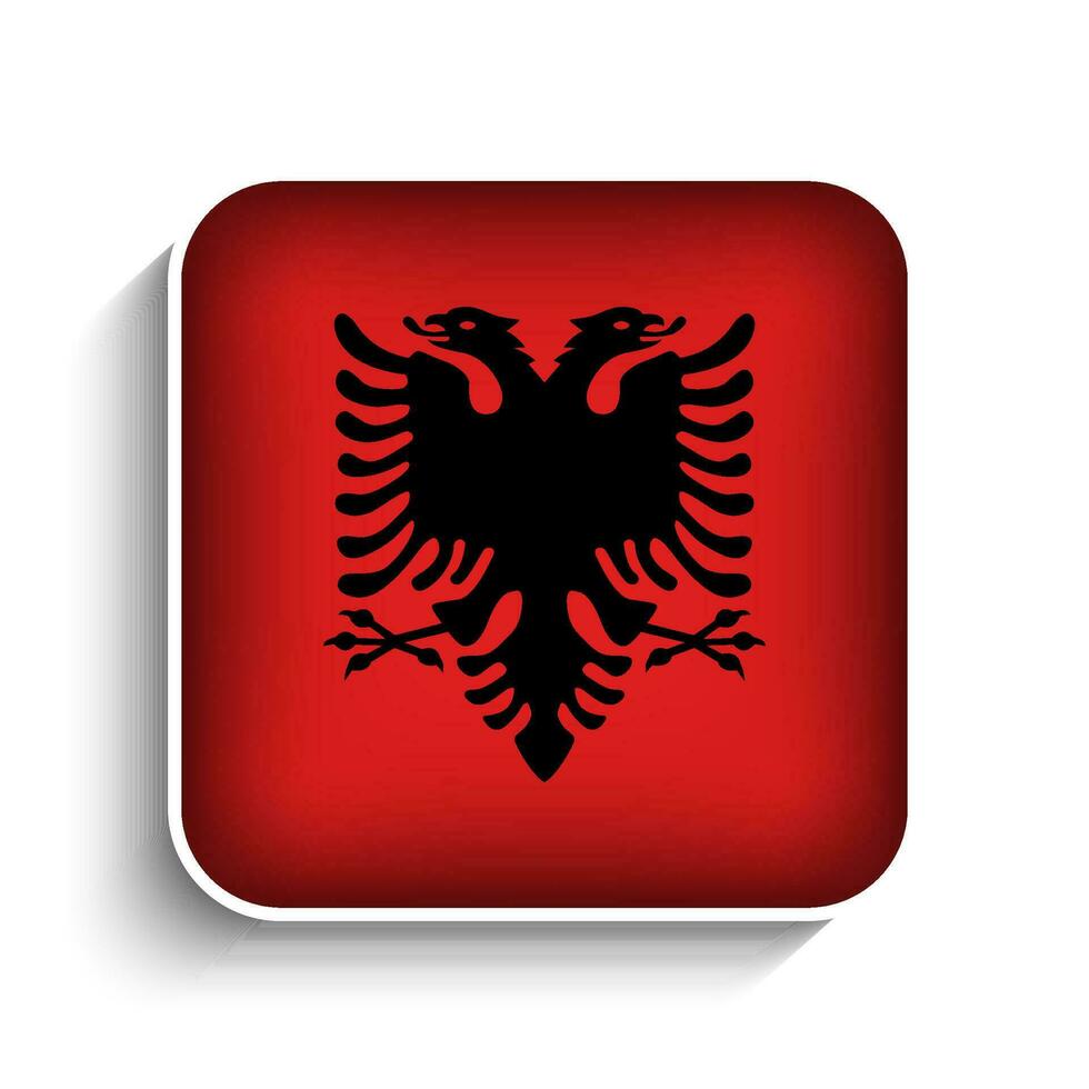Vector Square Albania Flag Icon