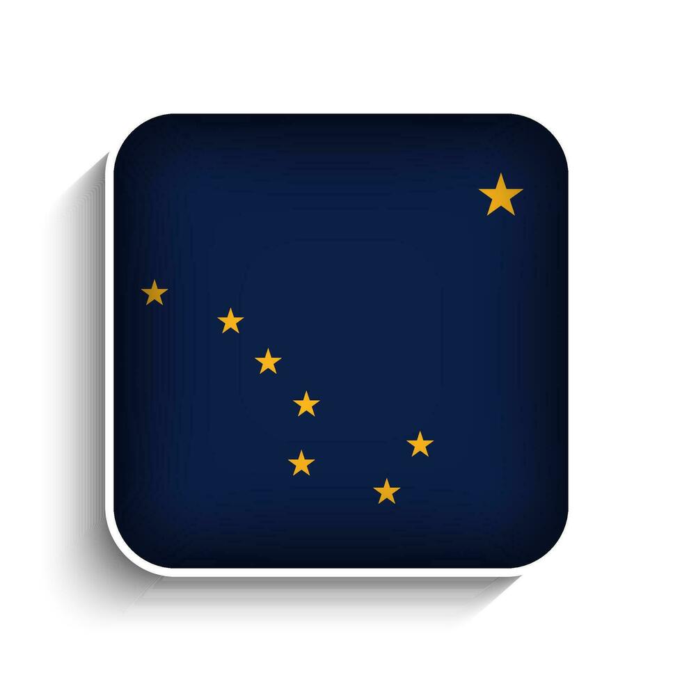 Vector Square Alaska Flag Icon