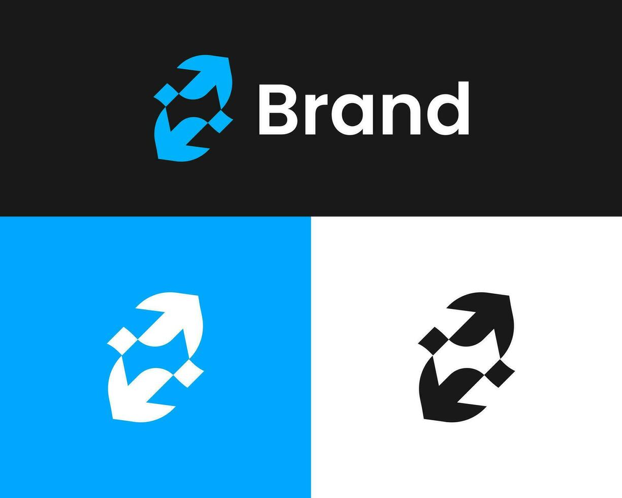 Abstract m tech and technology logo design vector