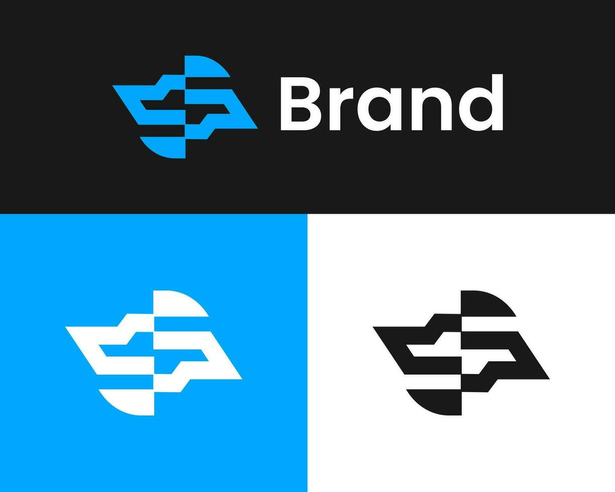 Abstract SW business logo design template vector