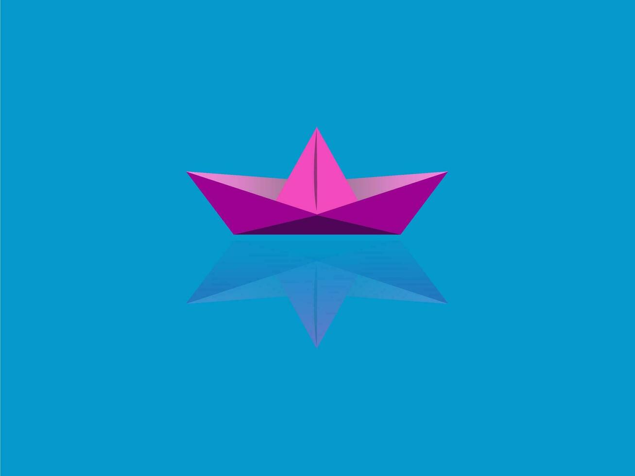 pink paper boat vector