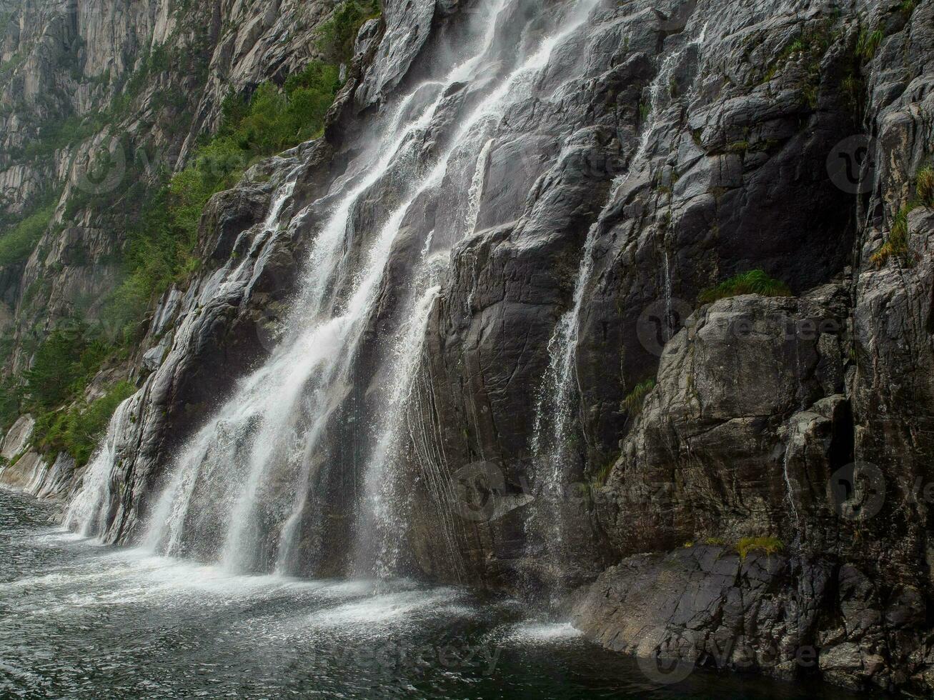 ship cruise in the norwegian fjords photo