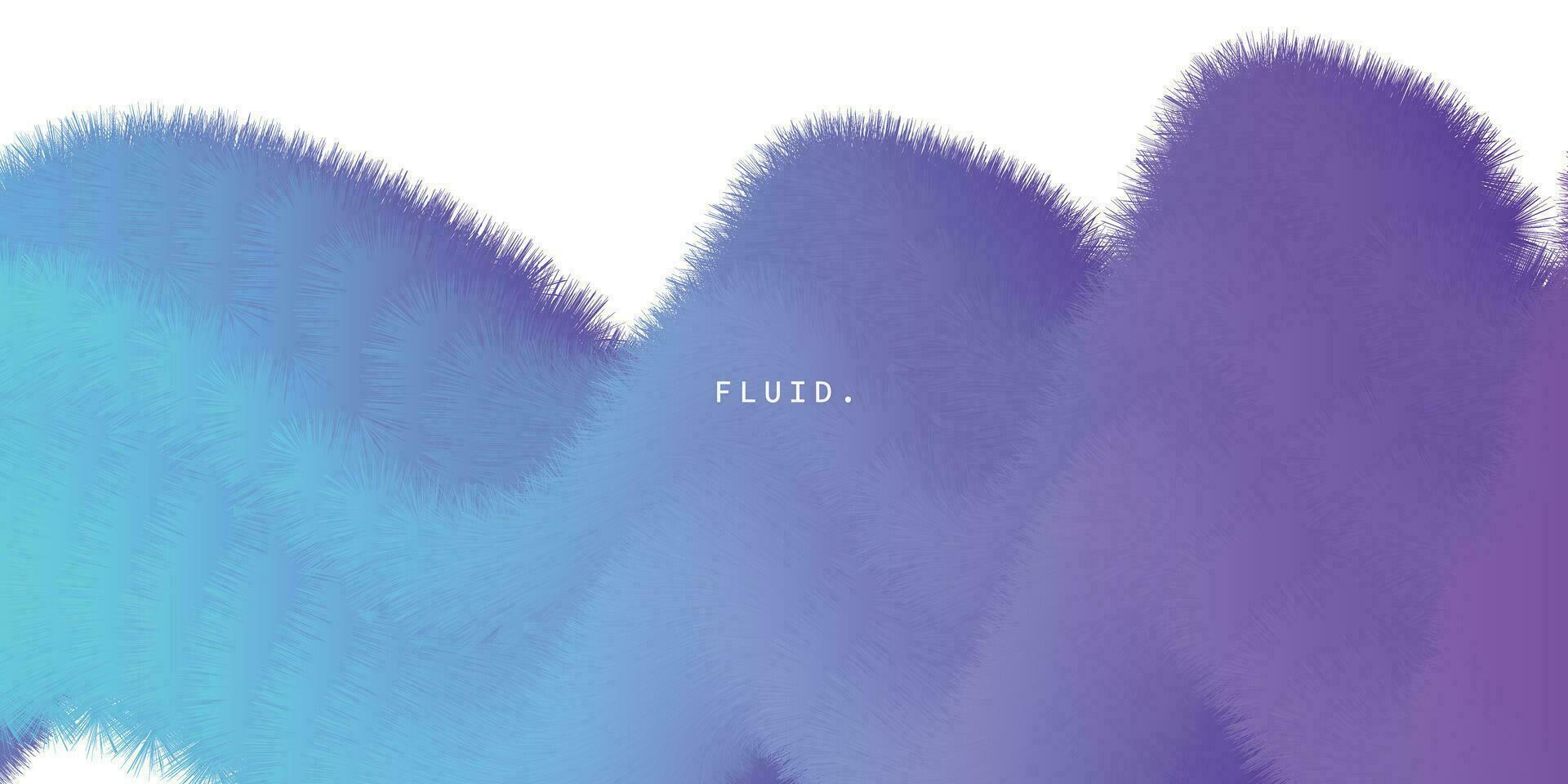 Abstract liquid blue and purple fur background template copy space. Fluid curve backdrop design. Wavy and dynamic shape layer for poster, banner, presentation, catalog, or landing page. vector