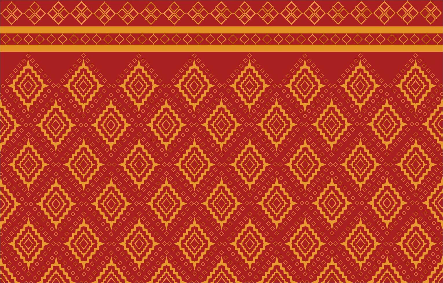 thai ikat seamless pattern on red background vector