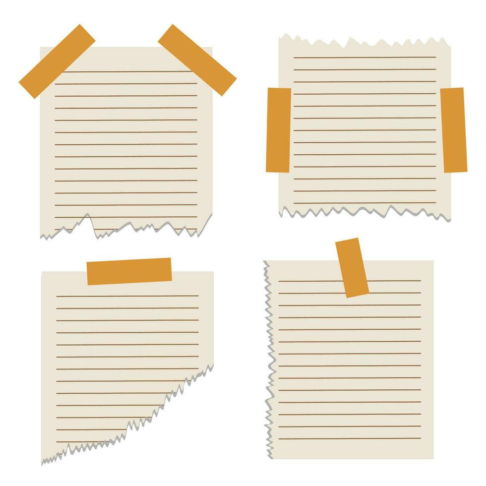 Tipped paper notes with sticky masking tape vector