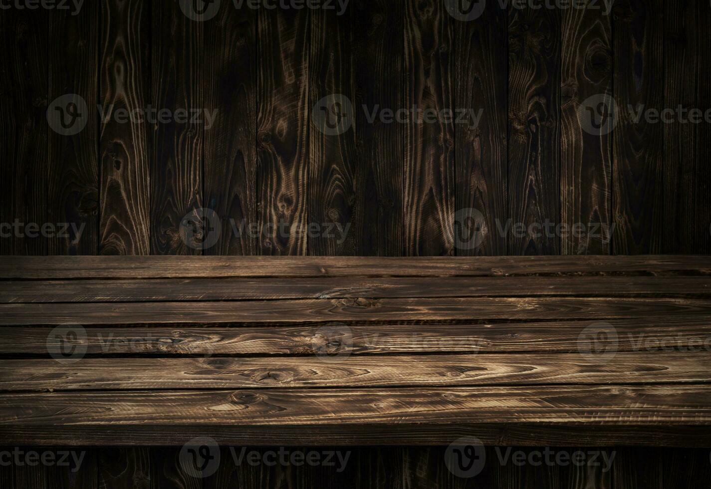 Dark wooden table for product photo