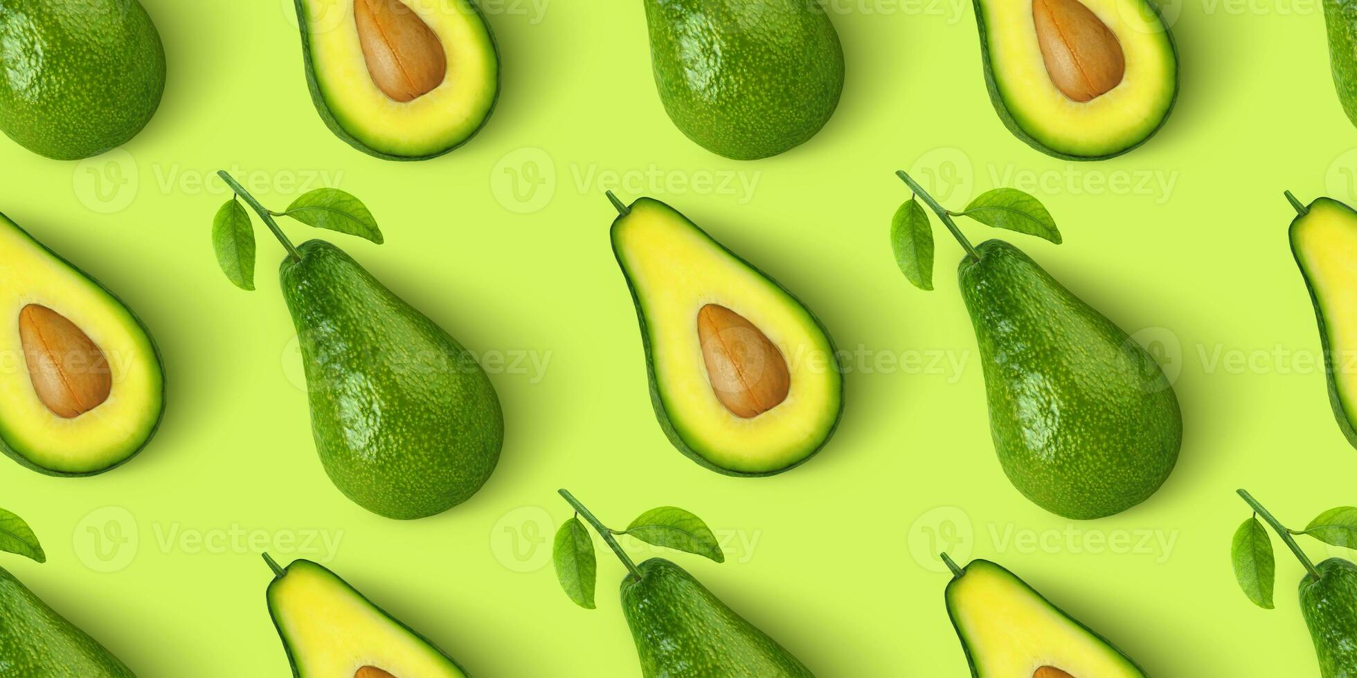 aguacate sin costura modelo aislado en verde antecedentes foto