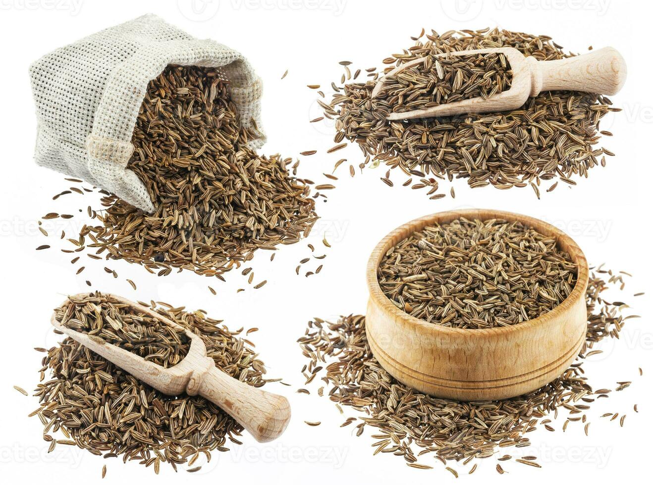 Cumin seeds isolated on white background photo